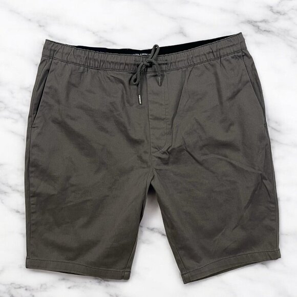 Modern American Lockdown Shorts Size XL Men’s Pull On Vintage Grey Brushed Twill - Picture 1 of 6